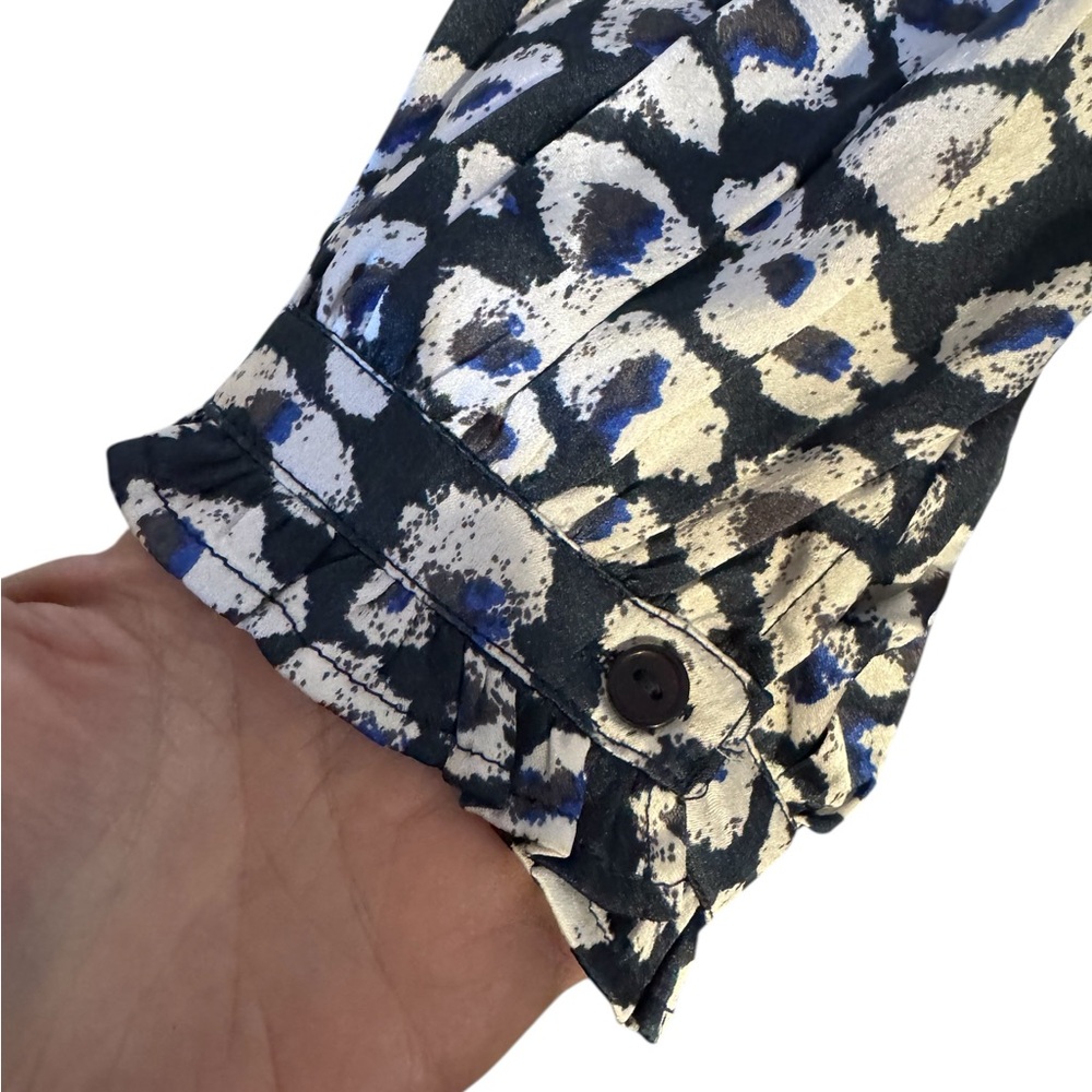 NWT Sofia by Sofia Vergara NAVY LEOPARD PRINT BLOUSE XLARGE #J - Picture 5 of 9